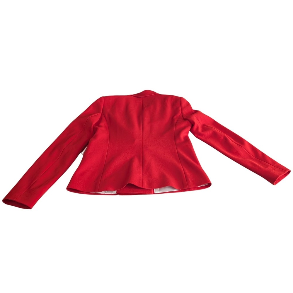 Reiss Izzy Cropped Jacket Red Sz. 6 Double Breasted Lined Chic Business Modern - Picture 15 of 16